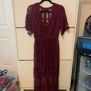 Maroon lace dress
